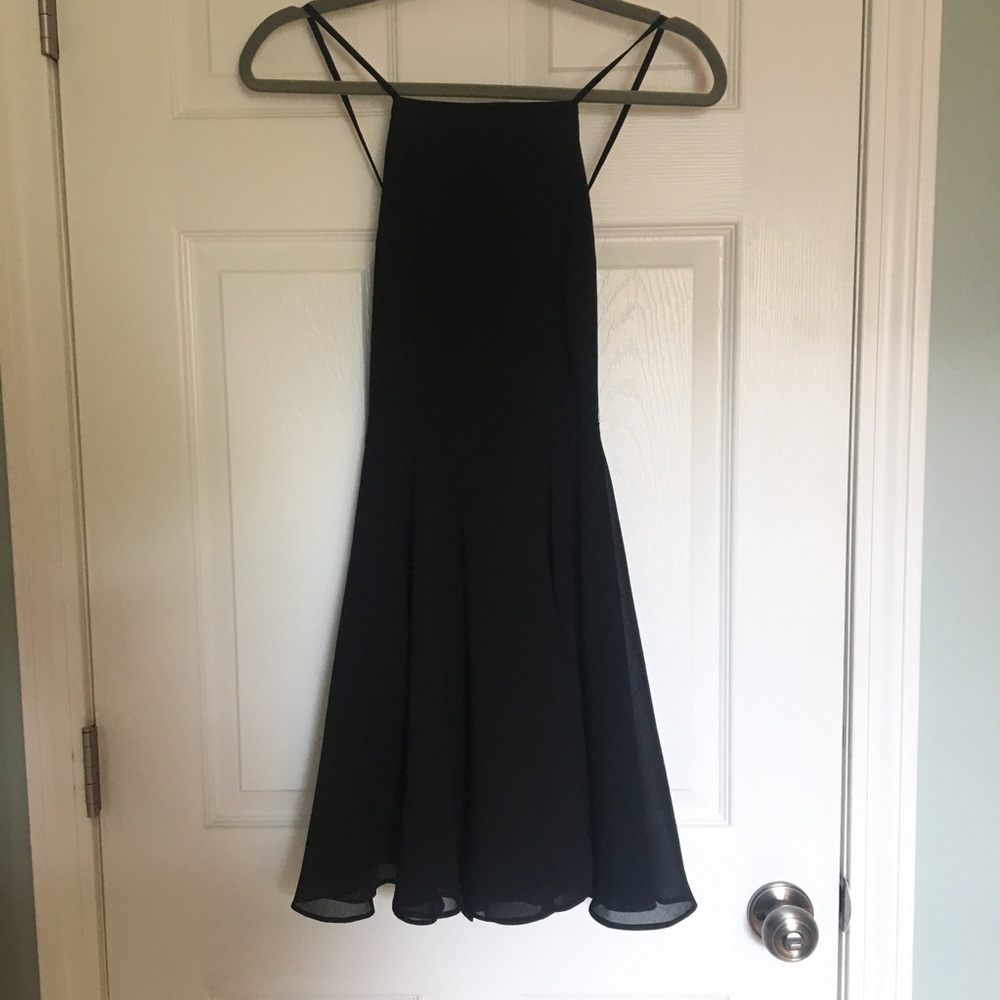 Silence + Noise Black Backless Fit and Flair Dress